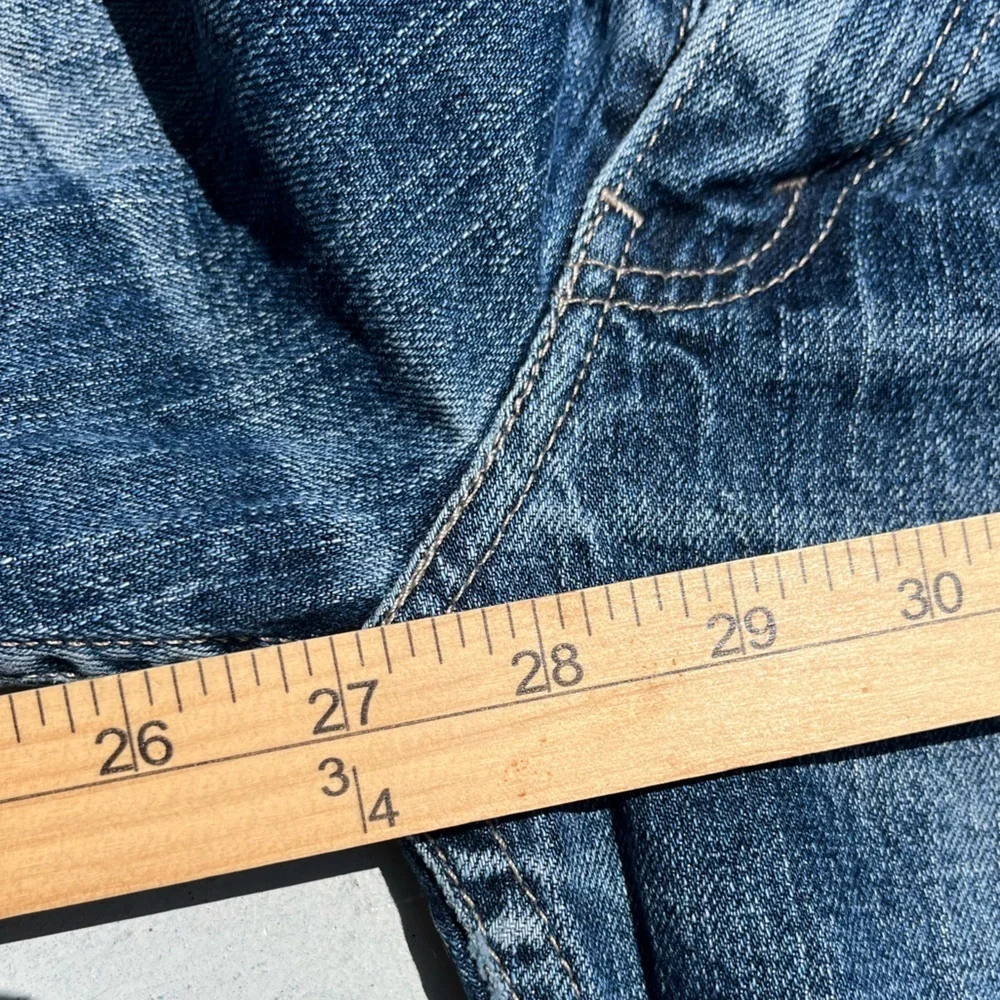 Men’s Levi's 511 Jeans Blue 30x30 Athletic Slim Whiskers Fade Distressed Knee‎